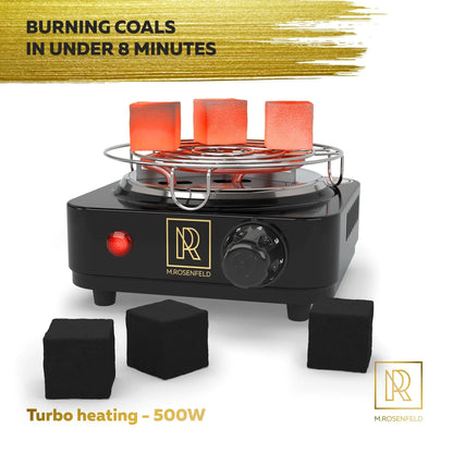 Coal Burner for Hookah Cubes 500W with Grid Black Heat Hookah Burner Electric