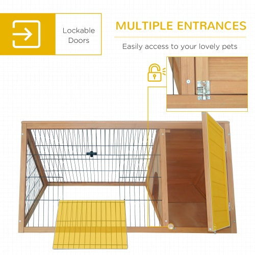 Wooden A-frame Outdoor Rabbit Cage Small Animal Cage