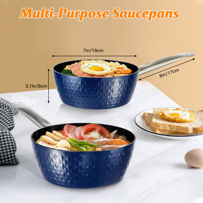 Saucepan With Lid, 20cm Aluminum Ceramic Coating Cooking Pot