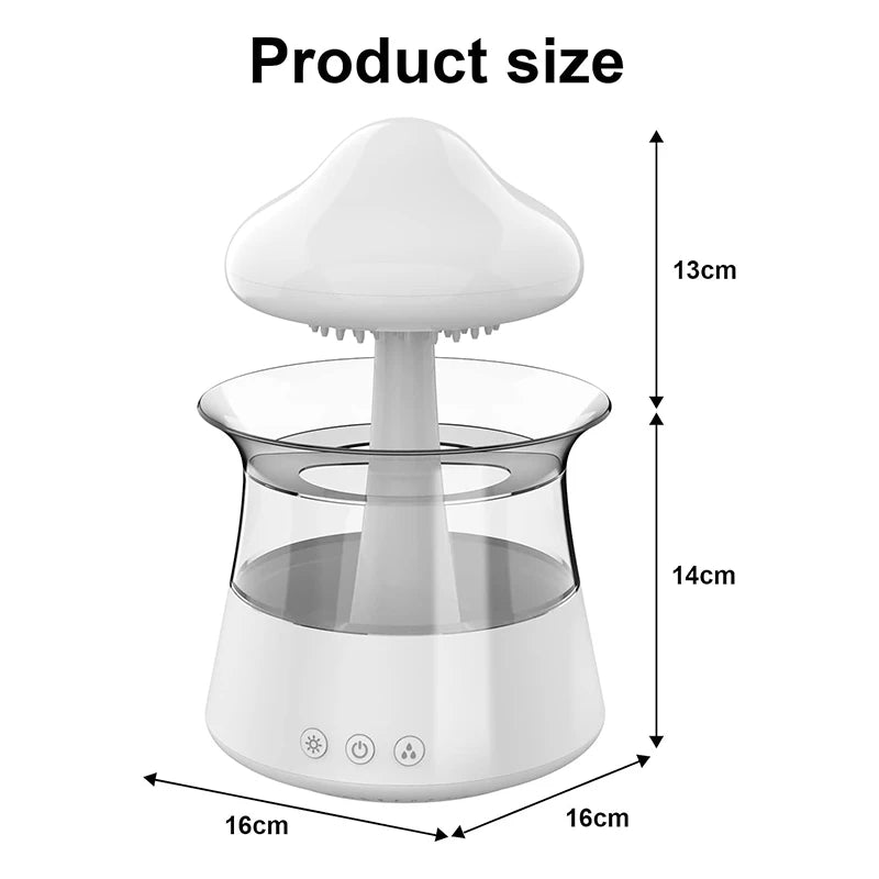 Rain Cloud Electric Air Humidifier 300ml Aroma Diffuser Zen Rain Water Drops Colorful Night Light Humidifier for Home Gift