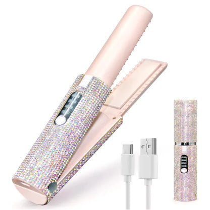 Glam Luxe Portable Rechargeable Diamond Hair Straightener