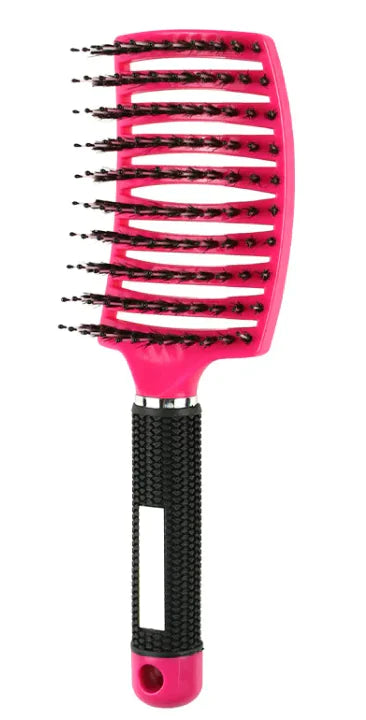 Curved Bristle Massage Comb – Multifunctional Styling for Curly Hair