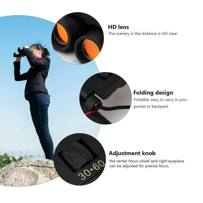 Binoculars 30x60 Zoom Outdoor Travel Compact