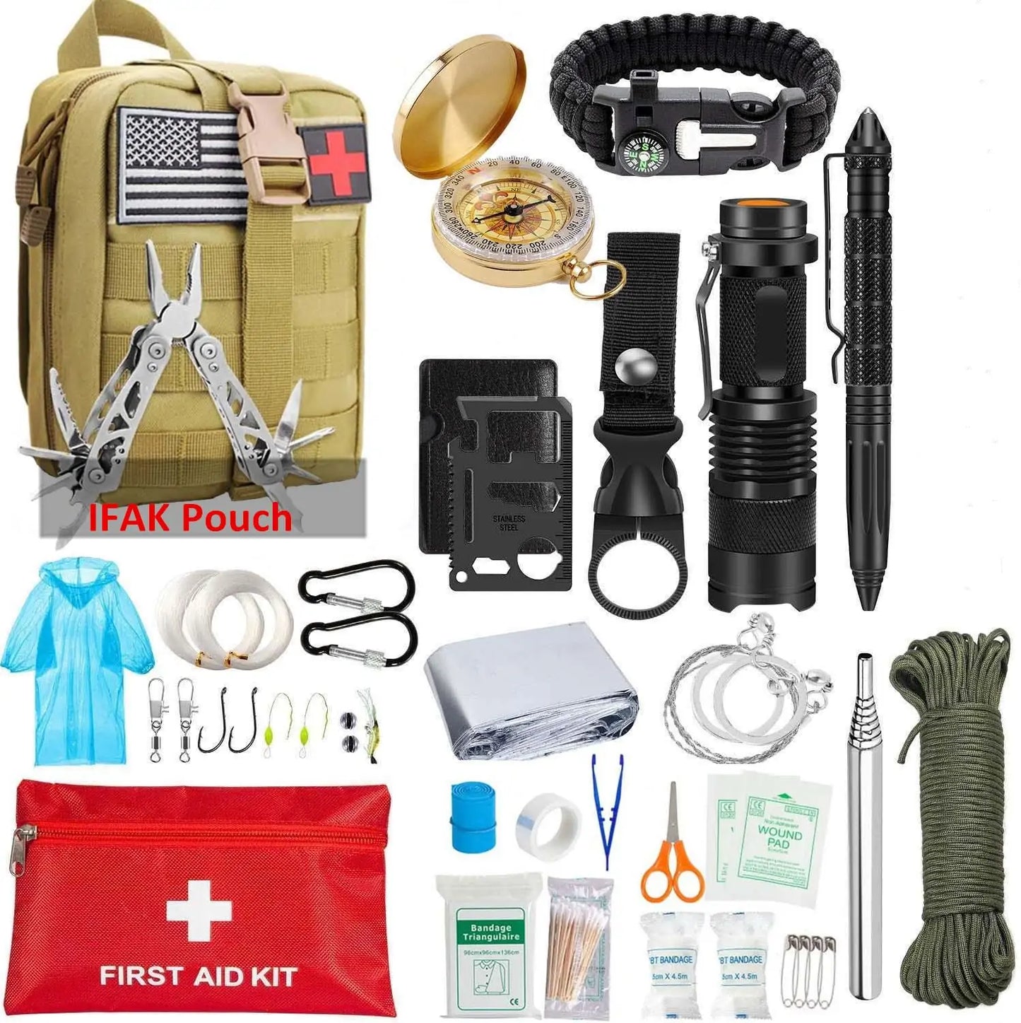 EDC Survival Gear Tool Kit 47 IN 1 Emergency SOS Survival Tools