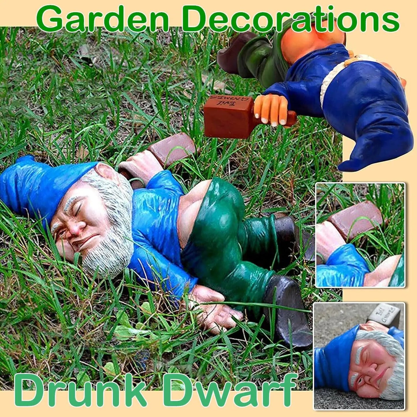 Drunk Dwarf Garden Gnome Decoration