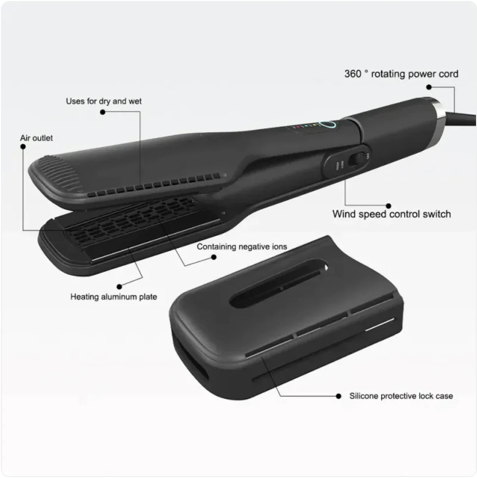 Hot Air Hair Straightener Brush for Home and Salon Styling